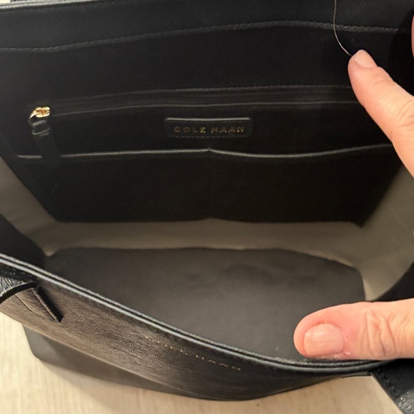 Cole Haan Sleek Black Leather Handbag - Picture 3 of 5